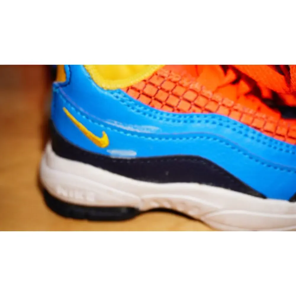 Nike Air Max 95 Toddler Size 4C Bright Crimson Amarillo Blue Kids Shoes - Picture 14 of 16